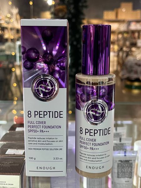 Тональний крем Enough 8 Peptide Full Cover Perfect Foundation SPF50+ PA+++ 13 тон 000516 фото